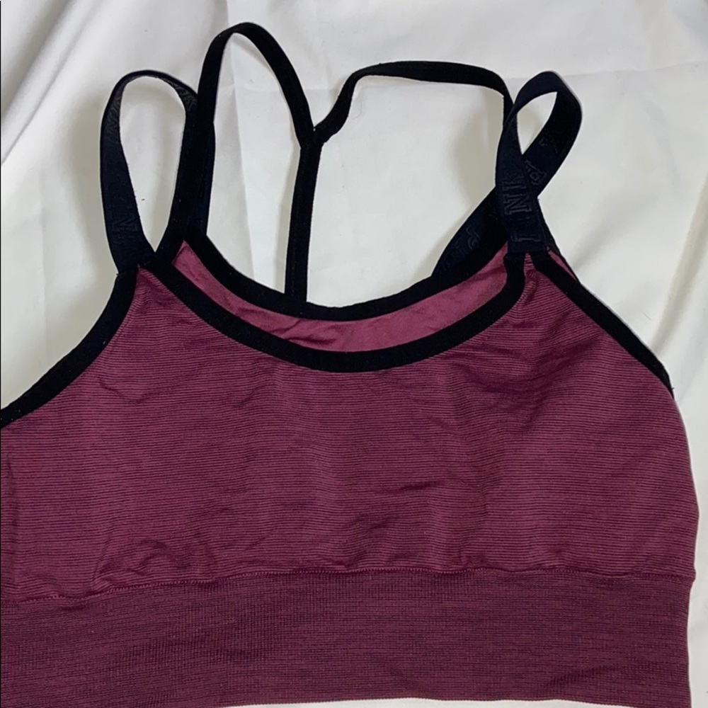 pink double work out bra